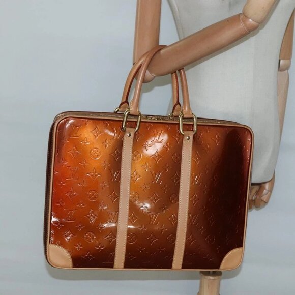 LOUIS VUITTON Monogram Vernis Van Damme Hand Bag Bronze M91125 LV Auth 134518 - Picture 14 of 16